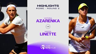 Victoria Azarenka vs Magda Linette  2024 Rome Round 2  WTA Match Highlights [upl. by Sallyann]