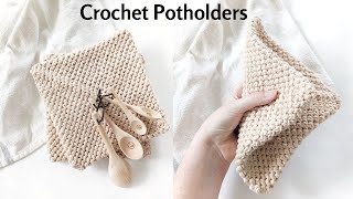 The Best Modern Double Thick Crochet Potholders Tutorial  Free Crochet Pattern [upl. by Boland423]