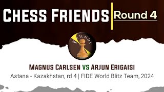 Magnus Carlsen vs Arjun Erigaisi  Astana  Kazakhstan rd 4  FIDE World Blitz Team 2024 [upl. by Salas]