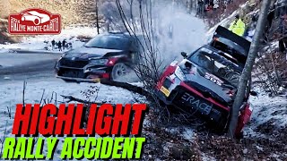 ACCIDENT RALLY RACING HIGHLIGHT  WRC RALLY MONTE CARLO 2024  CRASH amp MAXATTACK [upl. by Ecirad611]