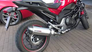 Honda NC750S Stock Exhaust vs Dominator HP1 [upl. by Shetrit951]