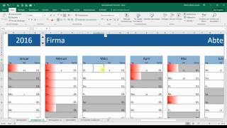 Kalender  Jahresplaner Excel 2013 Teil 3 [upl. by Belier]