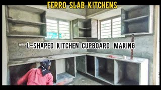 Modern Kitchen Cupboard Making Process Using Ferro Slabs😲 Ferro Cement Kitchen Cupboard Making [upl. by Etteb]