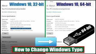 How to Upgrade Windows type 32bit to 64bit  Install windows 10 using bootable USB drive [upl. by Ecilahc298]