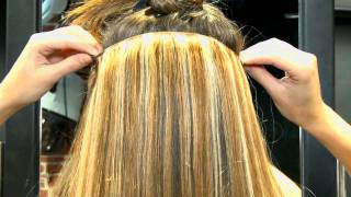 How to apply clip in hair extensions  IampK Quick length Piece HD [upl. by Airan495]