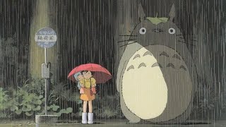 1h The path of the wind🌳 My neighbor Totoro OST wgentle rain sounds 🌱 🌧️ [upl. by Zurn]