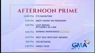 GMA Schedule Afternoon Prime September 9 2024 [upl. by Kip134]