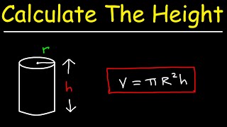 How To Calculate The Height of a Cylinder Given The Volume Radius amp Diameter [upl. by Gaelan946]