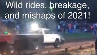 Truck and Tractor Pulling Wild Rides Breakage and Mishaps of 2021 [upl. by Aratak]