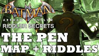 Batman Arkham Asylum Penitentiary Secret Map Location and Riddle Solutions [upl. by Nodnart915]