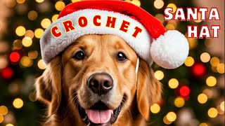 Christmas Dog Hat Crochet share ideasdesign crochet christmashat [upl. by Aicirt]