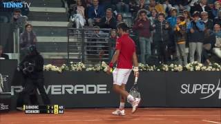 Djokovic Breaks String Doesnt Realise Rome 2016 [upl. by Desai]