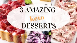 3 MUST TRY KETO APPROVED DESSERTS  2 CHEESECAKES amp 1 CHEESECAKE ICE CREAM YUMMM [upl. by Hameerak320]