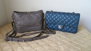 Chanel ML Classic Flap vs Chanel Small Gabrielle Bag  What fits Comparison  Mod shots [upl. by Beutner]