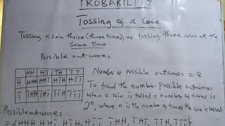 Probability Tossing a coin three times [upl. by Ahtibbat]