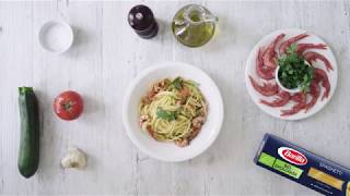 Barilla Eko Spaghetti med Räkor Zucchini och Tomater [upl. by Aggappora]