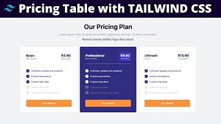 Pricing Table with TailwindCSS [upl. by Mcintosh]