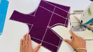 Single Dot Blouse Cutting and Stitching Easy Method  Single Dot Blouse Perfect fitting [upl. by Aicatsue]