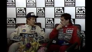 Podium  Interviews Hungarian GP 1989 Mansell  Senna  Boutsen [upl. by Newg]