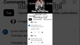 How To FixSee Replies Not Showing Up shorts viral tutorial edit [upl. by Yurik]