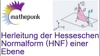 Herleitung der Hesseschen Normalform HNF einer Ebene [upl. by Erfert]