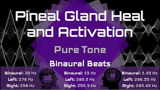 Pineal Gland Activation PURE TONE   Decalcify and Heal  Binaural Beats [upl. by Ateloiv]