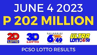 Lotto Result June 4 2023 9pm PCSO [upl. by Geraldine584]