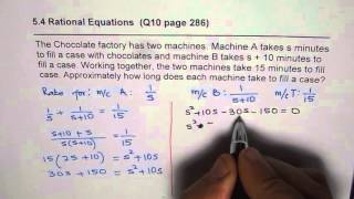 Chocolate Factory Machine Rate Solve Rational Equation Application Nelson Q10 [upl. by Jerz]