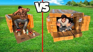 Low to High budget carboard box house challenge [upl. by Slavin538]