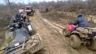 Mud Creek  2016 Honda Rubicon Pulling EVERYONE Out w The TigerTail [upl. by Morie]