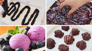 Satisfying Relaxing Video🍇🍧🍦🧁Lots Of Moist Cream  How To Make Blueberry Ice CreamAsmrTiktok [upl. by Ellerad]