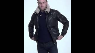 Blouson aviateur pour homme  Cuir Redskins Squad Mojito Black [upl. by Kobylak]