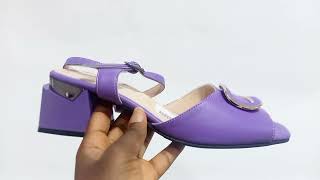 Teodora Purple Tuscany Leather Mid Heel Sandals [upl. by Stuckey]