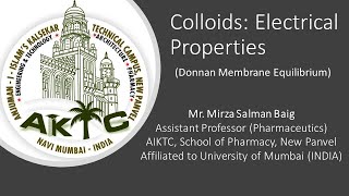 Colloids Donnan Membrane Equilibrium [upl. by Lozar147]