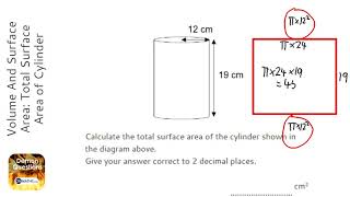 Volume And Surface Area Total Surface Area of Cylinder Grade 4  OnMaths GCSE Maths Revision [upl. by Aekerly462]