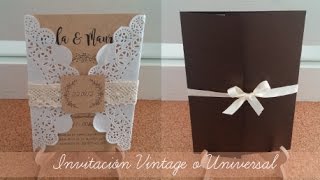 INVITACIÓN Vintage o Universal  Ideas para boda tutorial [upl. by Oicangi]