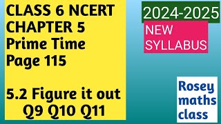 Class 6 Maths 52 Q91011 Chapter 5 Prime Time pg 115 Figure it out maths ncert ganitaprakash [upl. by Anirret847]