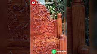 New bed design teak wood carving youtubeshorts youtube furnituredesignart viralvideo youtuber [upl. by Atinehs]