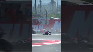 Big first lap crash  2024 IndonesianGP [upl. by Llehcnom]