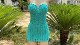 Vestido sereia final  modelagem perfeita costa nua  crochet ​⁠Marcosjuniorcroche [upl. by Wawro]