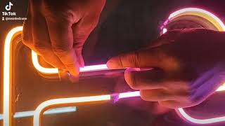 how to install led neon on acrylic  neon put on acrylic glue and liquor specail malaysia [upl. by Acira]