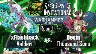 Thousand Sons Devin vs Aeldari xFlashback  T5S2 Season 6 Invitational  Warhammer 40k Batrep [upl. by Ailhad]