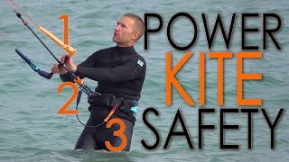 Safety Systems kiteboard  power kite tutorial [upl. by Mannie]