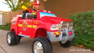 Kids Fire Truck Unboxing and Review  Dodge Ram 3500 Ride On Fire Truck [upl. by Frendel]