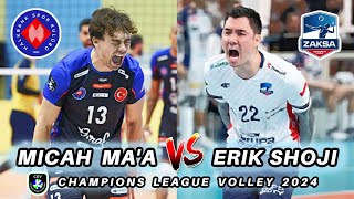 Erik Shoji vs Micah Maa  Battle Of USA Players  Halkbank Ankara vs Zaksa CEV 2024 Volleyball [upl. by Desberg133]