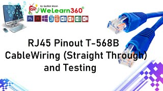 RJ45 Pinout T568B Cable WiringStraight Through and Testing [upl. by Urbain]