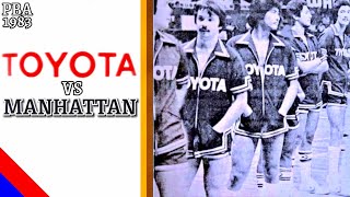 JAWORSKI ARNAIZ at FERNANDEZ sanib PUWERSA sa TOYOTA laban sa MANHATTAN noong taon 1983 sa PBA [upl. by Karon]