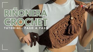 Riñonera  Fanny Pack  Banano a crochet ganchillo tutoríal paso a paso en español [upl. by Kinnard]