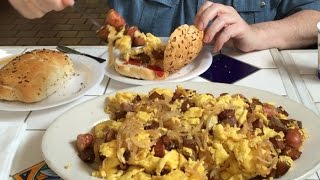 Big Frank Monaco Makes Potatoes Onions Hot Dogs And Eggs For My Breakfast [upl. by Genaro]