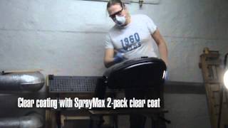 Wet sanding sags and clear coating with SprayMax 2pack spray paint [upl. by Eednus934]